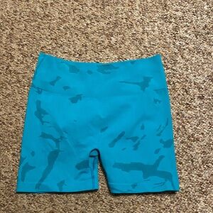 Aurola Blue Camouflage Biker Shorts